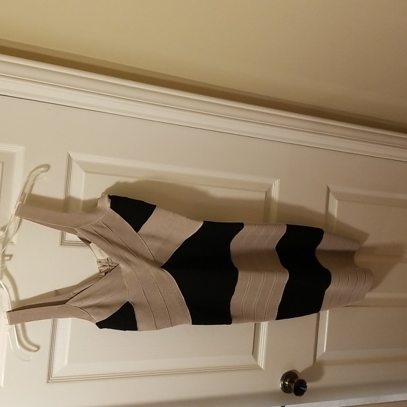Fumblin Foe black and beige bodycon dress small size - Picture 3 of 8